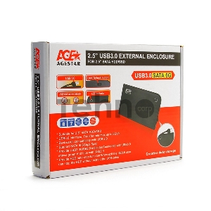 Внешний корпус для HDD/SSD AgeStar 3UB2A14 SATA II пластик/алюминий черный 2.5