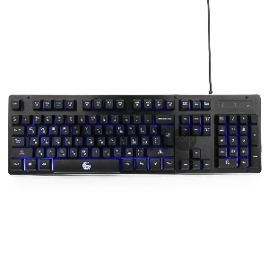 Клавиатура игровая Gembird KB-G400L, USB, металл. корпус, подсветка 3 цвета, кабель ткан. 1.75м