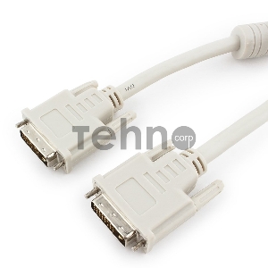 Кабель DVI-D dual link Gembird/Cablexpert CC-DVI2-10M, 25M/25M, 10м, экран, феррит.кольца, пакет