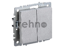 Выключатель 2-кл. СП BRITE ВС10-2-0-БрА 10А алюм. IEK BR-V20-0-10-K47