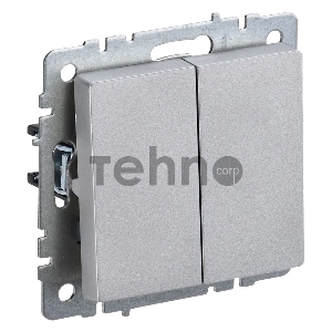 Выключатель 2-кл. СП BRITE ВС10-2-0-БрА 10А алюм. IEK BR-V20-0-10-K47