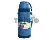 Термос Diolex DXP-600-B, пластиковый со стеклянной колбой, 600 мл, синий