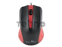Мышь Oklick 225M черный/красный оптическая (1200dpi) USB (2but)