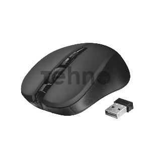 Trust Wireless Mouse Mydo, Silent, USB, 1000-1800dpi, Black, подходит под обе руки [21869]