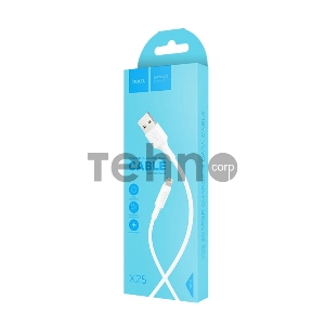 Кабель USB 2.0 hoco X25, AM/Lightning M, белый, 1м