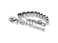 Набор торцевых головок REXANT 1/2, головки 10-24 мм, с трещоточным ключом, 12 предметов Набор торцевых головок REXANT 1/2, головки 10-24 мм, с трещоточным ключом, 12 предметов