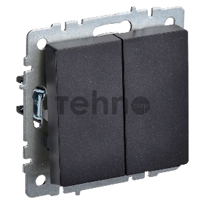 Выключатель 2-кл. СП BRITE ВС10-2-0-БрЧ 10А черн. IEK BR-V20-0-10-K02