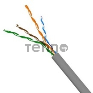 Кабель TWT UTP, 4 пары, Кат.5e, PVC, серый, 100 метров