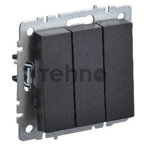 Выключатель 3-кл. СП BRITE ВС10-3-0-БрЧ 10А черн. IEK BR-V30-0-10-K02