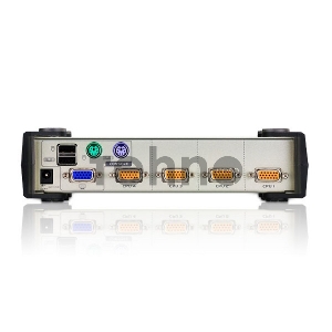 Переключатель ATEN CS84U(-AT) 4-портовый KVM-переключатель {1 user(HDB15(SVGA Female)+KBD(PS/2)+MOUSE(PS/2), KVM-порты: SPHD18(Female). В комплекте: кабели KVM (2L-5201P)-4шт. Не требует внешнего питания}