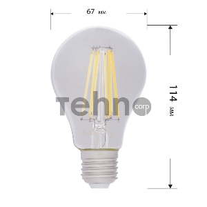 Лампа филаментная REXANT Груша A60 13.5 Вт 1600 Лм 2700K E27 прозрачная колба