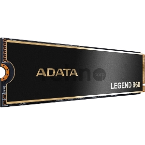 Твердотельный накопитель SSD M.2 2280 2TB ADATA LEGEND 960 [ALEG-960-2TCS] PCIe Gen4x4 with NVMe, 7400/6800, IOPS 750/630K, MTBF 2M, 3D NAND, 1560TBW, 0,43DWPD, Heat Sink, SMI SM2264, Work with PS5, RTL