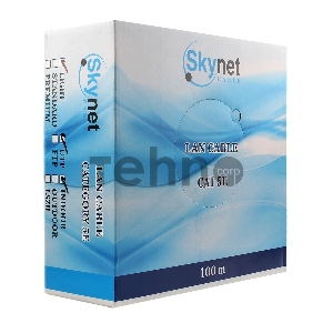 Кабель SkyNet Light UTP indoor 4x2x0,46, медный, FLUKE TEST, кат.5e, однож., 100 м, box, серый