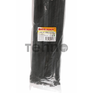 Хомут-стяжка кабельная нейлоновая REXANT 450 x7,6 мм, черная, упаковка 100 шт.