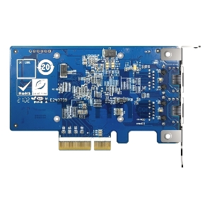 Сетевая карта QNAP QXG-10G2T-X710 LAN Expansion Card, PCIe Gen 3, Two 10GbE (10G / 5G / 2.5G / 1G / 100M)) Ports with SR-IOV and iSCSI, Block-based, Supports Multiple Virtual Disk Modes