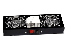 Модуль вентиляторный Lande (LN-FAN-THM-2FWM-BL) 2 вент. с термостатом черный (упак.:1шт)