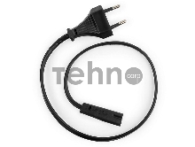 Кабель питания для ноутбуков, аудио/видео техники Gembird PC-184-VDE-0.5М, 0,5м, VDE, 2-pin, черный, пакет      