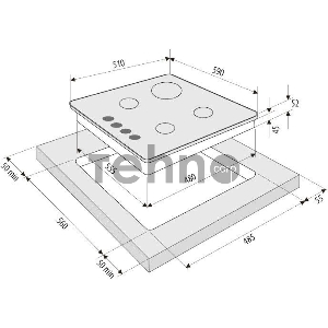 Газовая варочная поверхность KRONA ORTICA 60 BL белая
