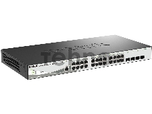 Управляемый коммутатор D-Link DGS-1210-28P/ME/B2A 2 уровня с 24 портами 10/100/1000Base-T и 4 портами 1000Base-X SFP (24 порта с поддержкой PoE 802.3af/802.3at (30 Вт), PoE-бюджет 193 Вт)