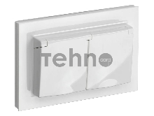 Роз. 2-я с кр. IEK BRITE 16А в сб IP44 РСбш12-3-44-БрБ бел.