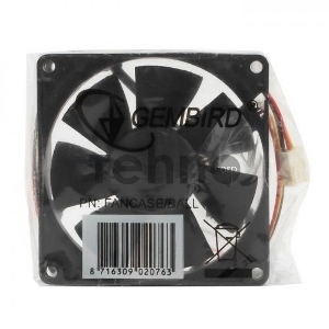 Вентилятор для корпуса Gembird 80x80x25mm, ball, узкий разъем 3 pin FANCASE/BALL
