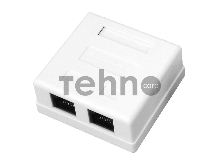 Розетка компьютерная 2-м ОП RJ45 CAT.5E бел. Rexant 03-0151