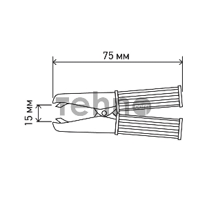 Зажим «крокодил» 30 А 75 мм в изоляторе REXANT
