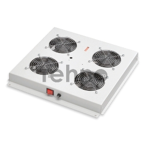 Модуль вентиляторный LANDE, 4 вентилятора, с ручным выключателем, 415х431х44мм, для напольных шкафов LANDE, серый