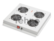 Модуль вентиляторный LANDE, 4 вентилятора, с ручным выключателем, 415х431х44мм, для напольных шкафов LANDE, серый