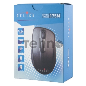 Мышь Oklick 175M черный {Мышь (1000dpi) USB (3кнопки)}