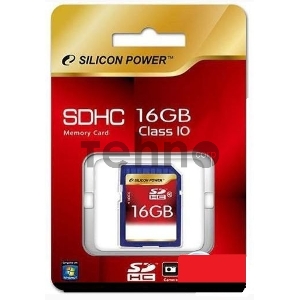 Флеш карта SDHC 16Gb Class10 Silicon Power SP016GBSDH010V10 w/o adapter