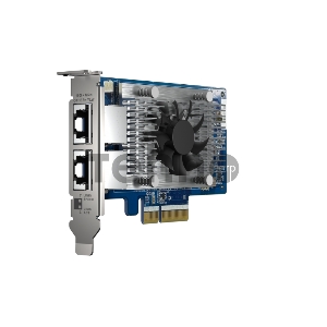 Сетевая карта QNAP QXG-10G2T-X710 LAN Expansion Card, PCIe Gen 3, Two 10GbE (10G / 5G / 2.5G / 1G / 100M)) Ports with SR-IOV and iSCSI, Block-based, Supports Multiple Virtual Disk Modes