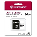 Флеш-накопитель Transcend Карта памяти Transcend 64GB UHS-I U3 A2 microSD microSD w/ adapter, фото 2