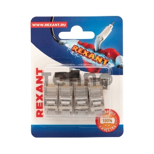 Rexant Разъем сетевой LAN на кабель, штекер 8Р8С (Rj-45), под обжим, в экране, (10шт.)