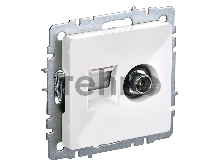 Роз. двойная IEK BRITE TV+RJ45 кат.5E РТВ/РК12-БрБ бел.