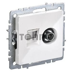 Роз. двойная IEK BRITE TV+RJ45 кат.5E РТВ/РК12-БрБ бел.