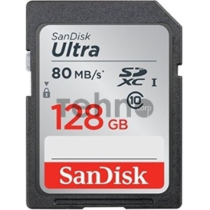 Флеш карта SD 128GB SanDisk SDXC Class 10 UHS-I Ultra 80MB/s