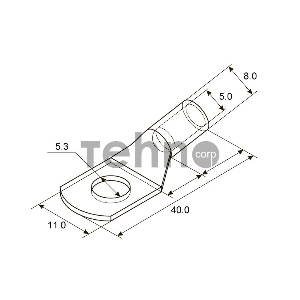 Наконечник ТМЛ 10–5–5 (10 мм² - Ø 5 мм) ГОСТ 7386-80 (в упак. 5 шт.) REXANT