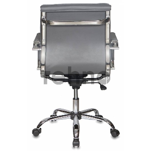 Кресло руководителя Бюрократ CH-993-Low/grey низкая спинка серый искусственная кожа крестовина хромированная
