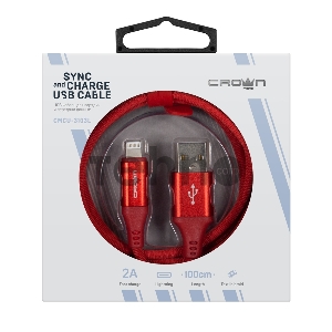 Кабель Crown USB - Lightning CMCU-3103L red