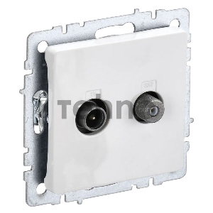 Розетка двойная IEK BRITE TV+SAT РТВ/РСп12-БрБ белый
