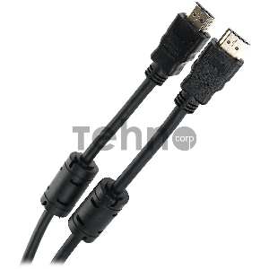 Кабель HDMI-19M --- HDMI-19M ver 2.0+3D/Ethernet,2 фильтра 3m Telecom <TCG200F-3M>