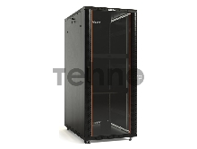 Шкаф напольный Hyperline TTB-4268-AS-RAL9004 19-дюймовый, 42U, 2055x 600х 800 мм (ВхШхГ), передняя стеклянная дверь со стальными перфорированными боковинами, задняя дверь сплошная, ручка с замком