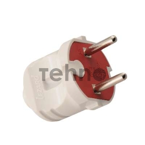 Вилка электрич. без заземл. бел. 6А Lezard 715-0101-601