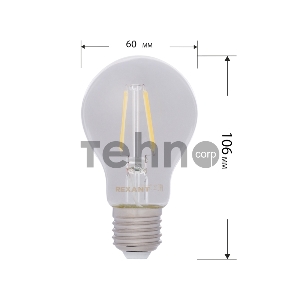 Лампа филаментная REXANT Груша A60 11.5 Вт 1380 Лм 4000K E27 прозрачная колба