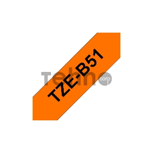 Наклейка ламинированная TZ-EB51 (24 мм черн/оранжевая флюоресцентная лента)