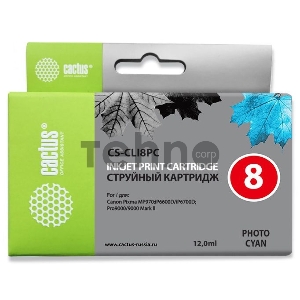 Картридж струйный Cactus CS-CLI8PC голубой для Canon MP970 iP6600D iP6700D (12ml)