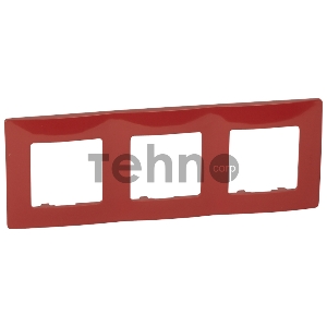 Рамка ETIKA 3 поста цвет красный