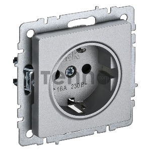 Розетка BRITE РС11-1-0-БрА 16А с заземл. без защ. шторки алюм. IEK BR-R11-16-K47