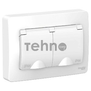 Розетка 2-м СП BLANCA 16А 250В с защ. крышкой защ. шторки с заземл. IP44 бел. SchE BLNRS441121